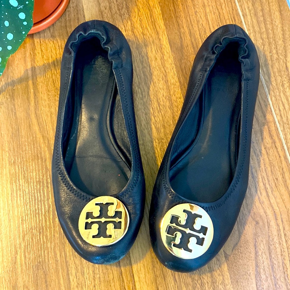 Tory Burch black flats, size 9